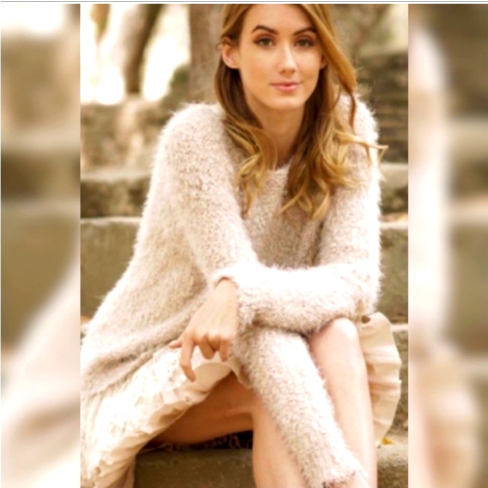 Ryu/Areve  Eyelash Lace Handmade Sweater Dress